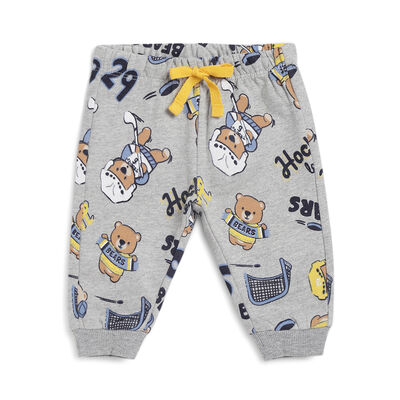 Boys Light Grey Printed Joggers